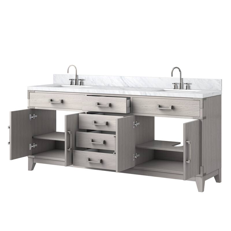 Laurel Bath Vanity Carrara Marble Top, Sink and Faucet