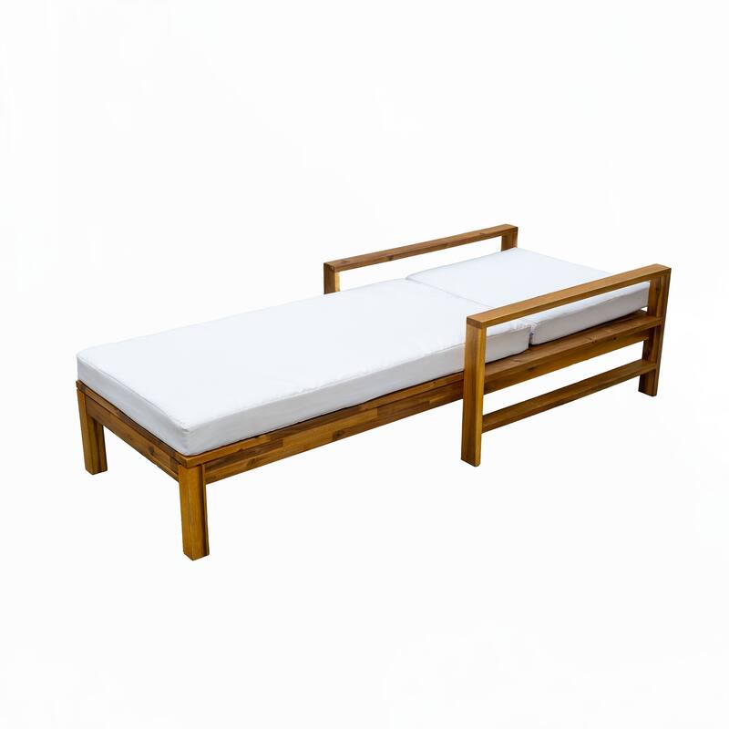 Acacia Wood Adjustable Backrest Outdoor Lounge Chair