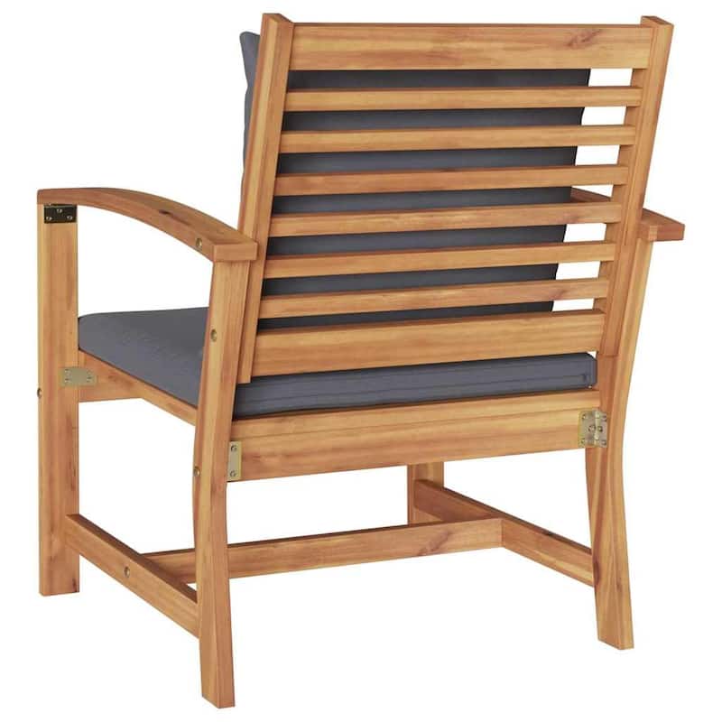 vidaXL Garden Chairs 2 pcs Natural 60 x 65 x 76.5 cm Solid teak wood - 23.6 x 25.6 x 30.1 inch