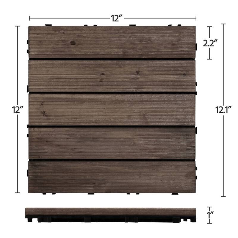 Yaheetech 27pcs 12"x12" Tiles for Patio Garden for Indoor & Outdoor