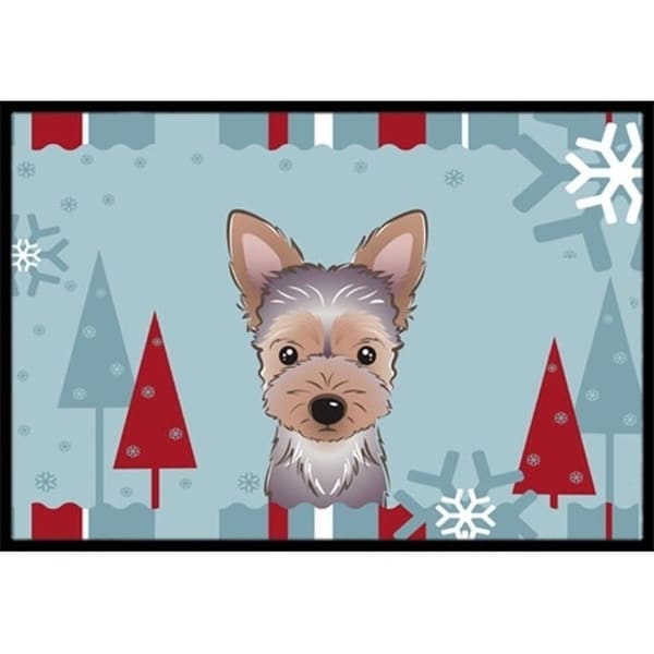 Carolines Treasures BB1728JMAT Winter Holiday Yorkie Puppy Indoor & Outdoor Mat 24 x 36 in.