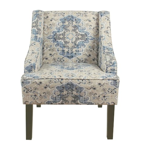 Porch & Den Holman Medallion Pattern Upholstered Swoop Armchair