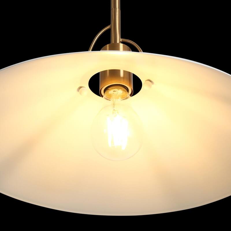 Modern Farmhouse 1-Light Pendant Light 14-IN Black White Lights for Kitchen Island Dining Room