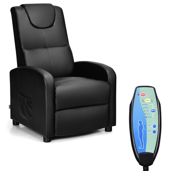 Shop Electric Vibrating Massage Recliner Sofa Chair Lounge With Remote Control Black Overstock 28023362
