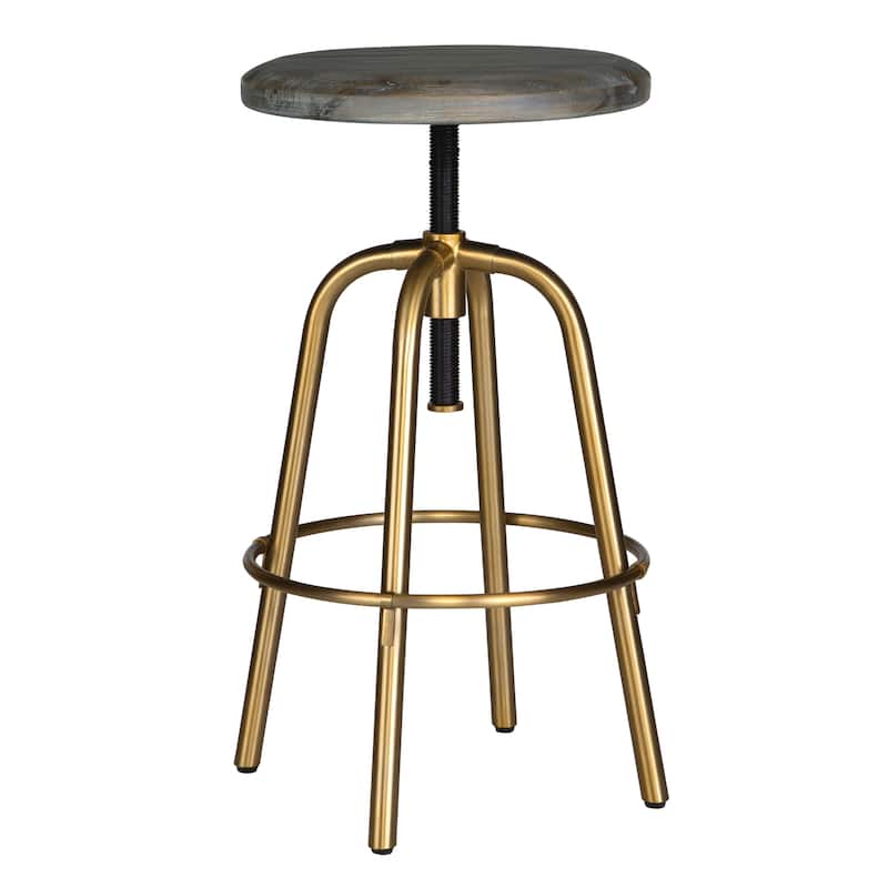 Uttermost Revolve Brass Counter Stool - 17"W x 24"H x 17"D