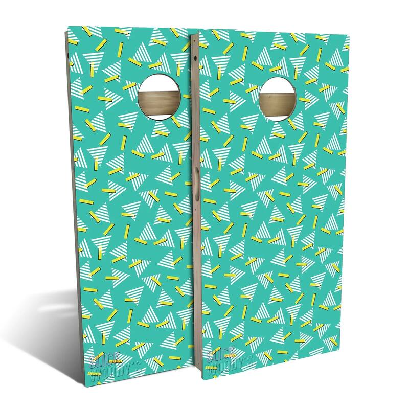 80s Teal Outdoor Cornhole Board Set - Backyard 2x4 - NO Accessories