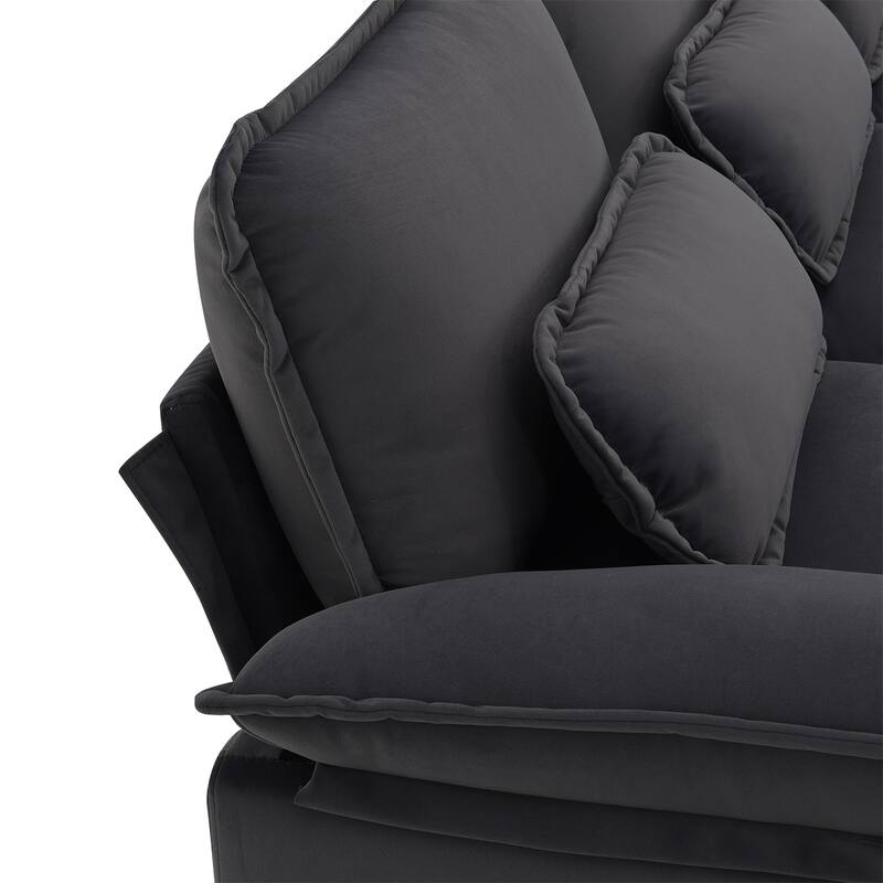 Merax Modern U-shaped Sectional Sofa with Waist Pillows, and Chaise Lounge