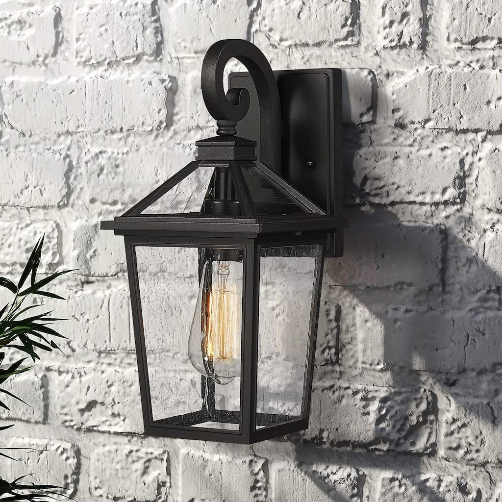 14 Inch Wall Sconce with Seeded Glass