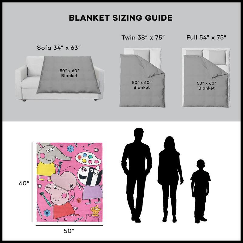Hasbro Peppa Pig Silk Touch Throw Blanket