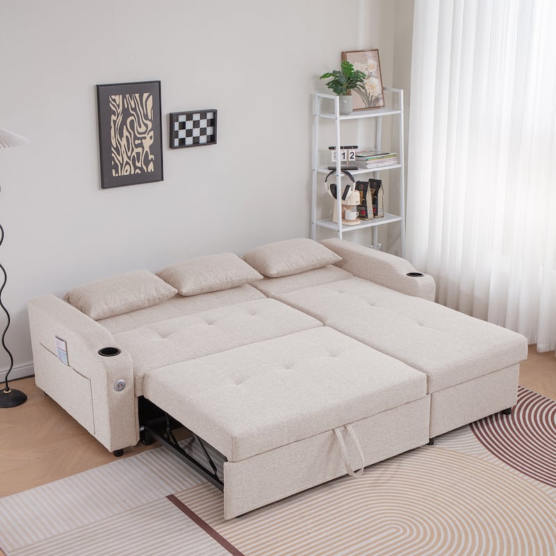84"Adjustable Backrest Sofa Bed