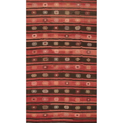 Hand Woven Oriental 100% Wool Carpet Southwestern Tribal Multi-Colored Kilim Area Rug - 9' 9'' X 5' 11''