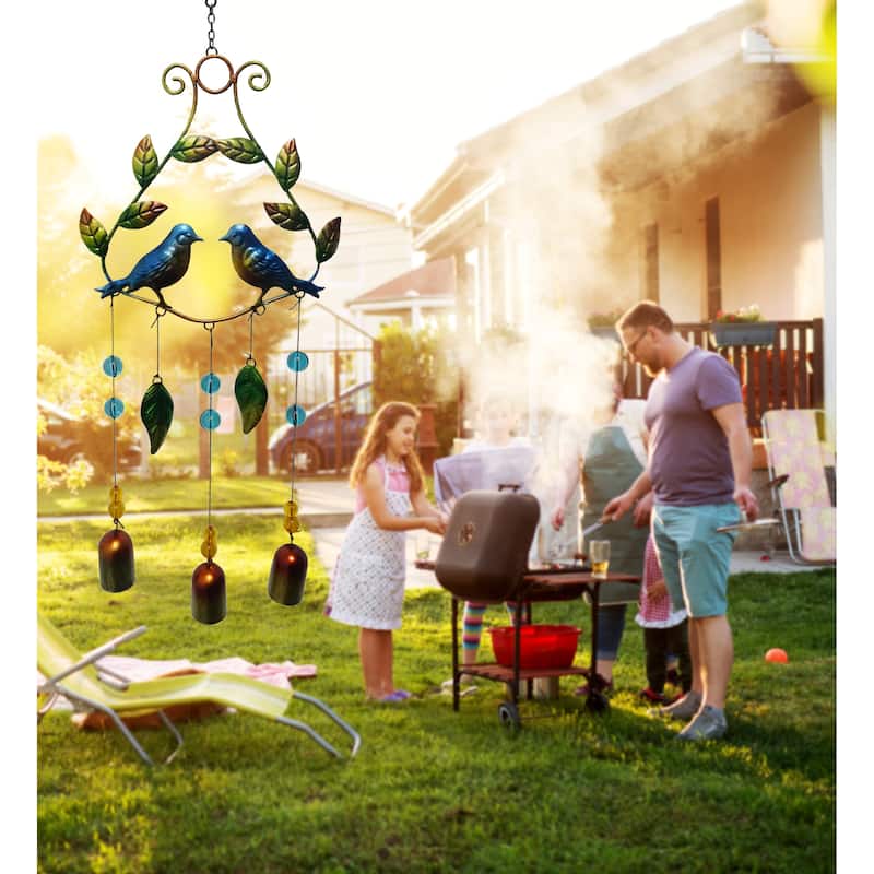 CoTa Global Garden Birds Wind Chime - Handmade Glass And Metal Chime - Multicolor - 21.85 Inches