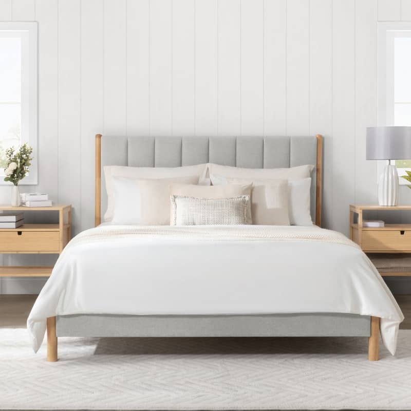 Spruce & Spring Camila Upholstered Platform Bed Frame with Headboard