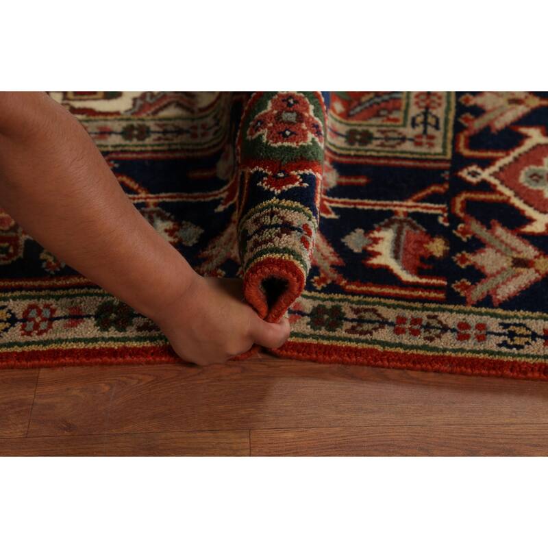 Heriz Serapi Indian Area Rug Hand-Knotted Wool Carpet - 7'9"x 9'8"