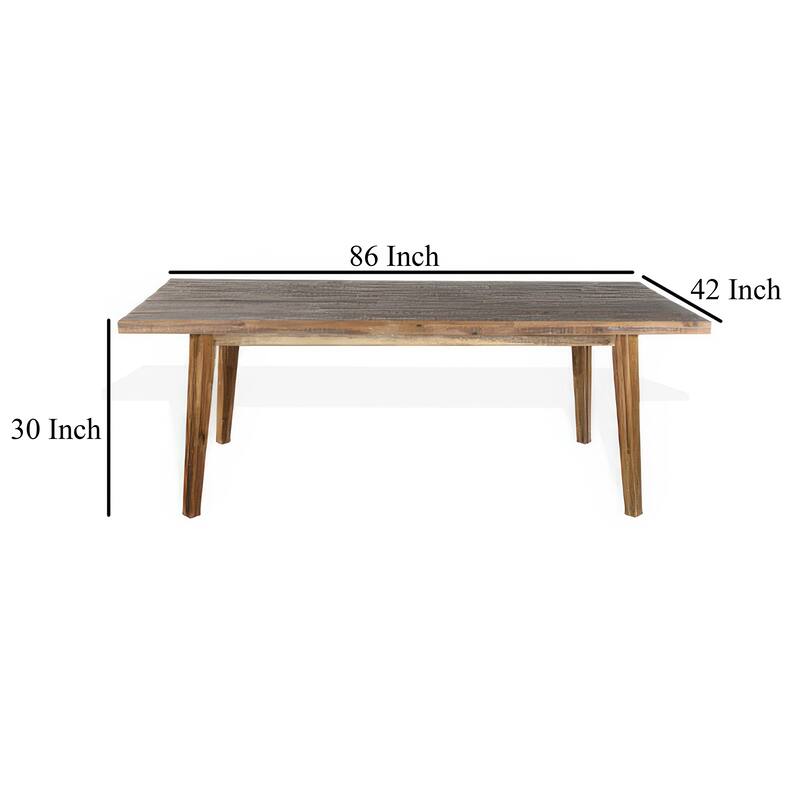 Kerry Dining Table, Light Brown Acacia Wood, Rectangular 86 Inch Top