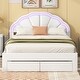 preview thumbnail 15 of 48, Seashell-Shaped Platform Bed Frame with 2 Drawers & LED