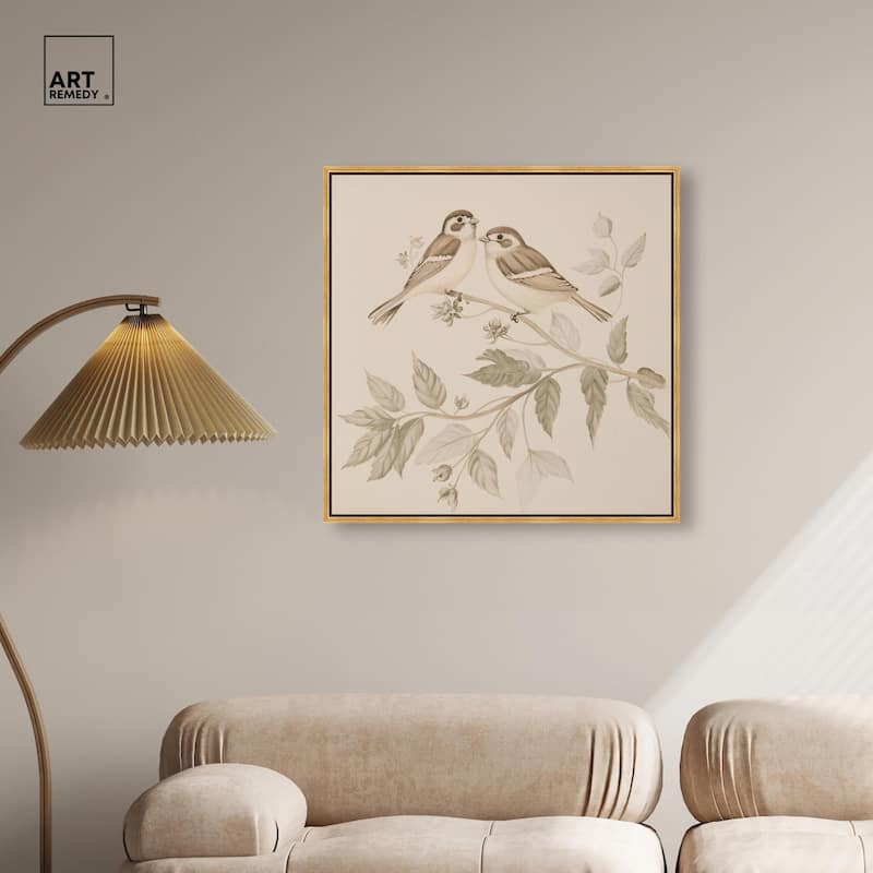 Pair of Finches III Canvas by Art Remedy