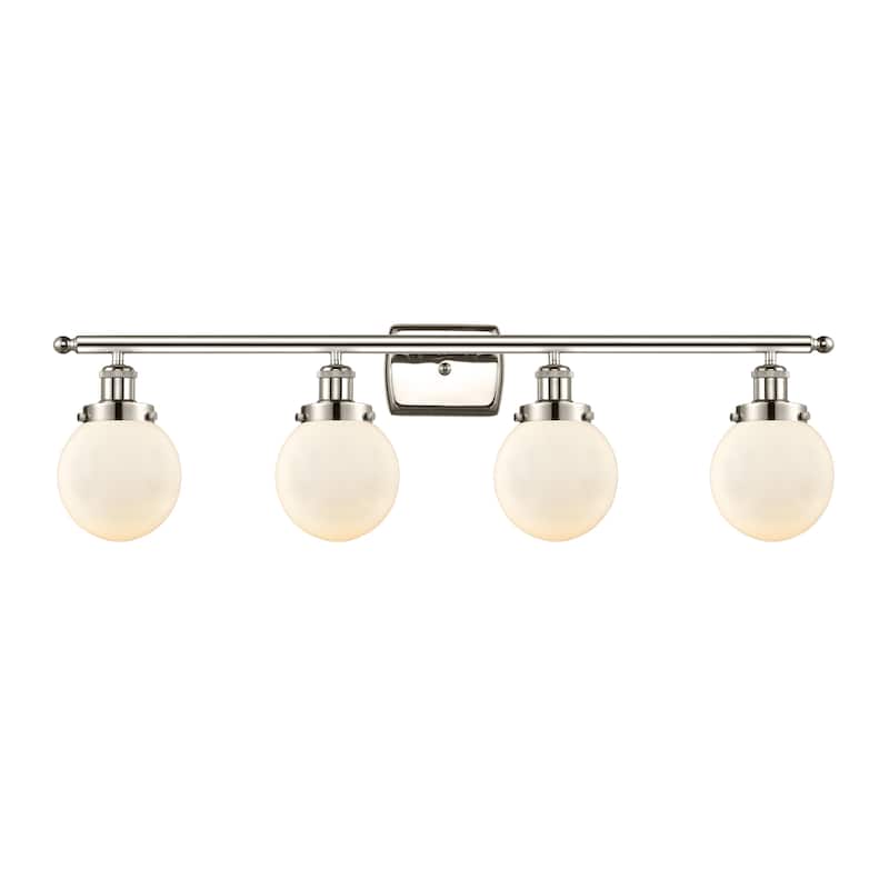 Innovations Lighting Ballston Urban Beacon - 4 Light 36" Bath Vanity Light - Polished Nickel Finish/Matte White