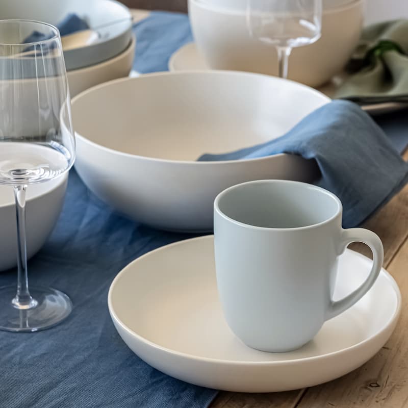 over&back Coupe 15oz Semi-Matte Stoneware Mugs, Set of 4