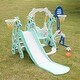 preview thumbnail 34 of 32, 5 in 1 Long Slide w/ Basketball Hoops,Football gate,Ringtoss,Swing Set