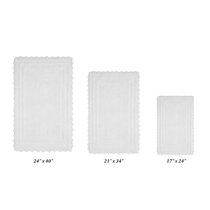 Better Trends Bath Rugs Set 100% Cotton Soft & Water Absorbent Tufted Bathroom Rug for Shower, Sink Bath Mats Lilly Crochet