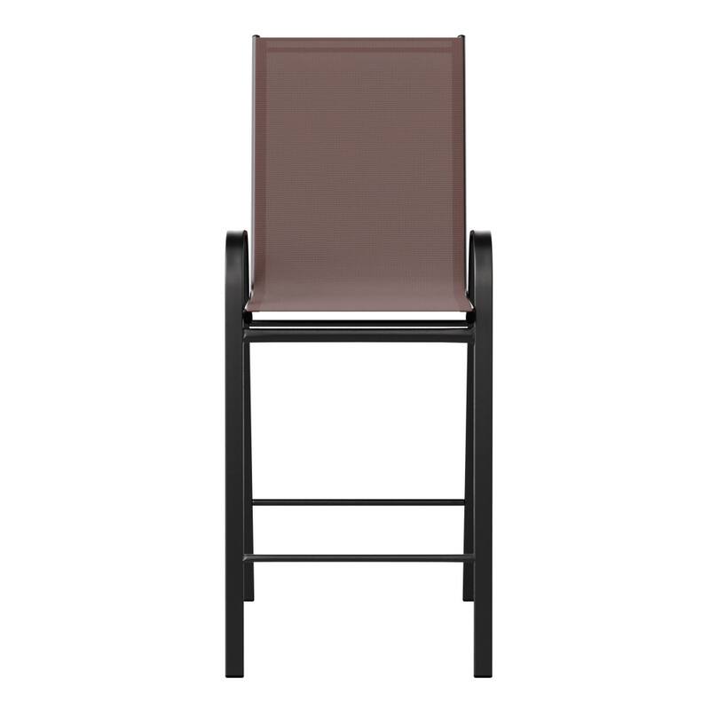 2 Pack Outdoor Barstools with Flex Comfort Material-Patio Stool
