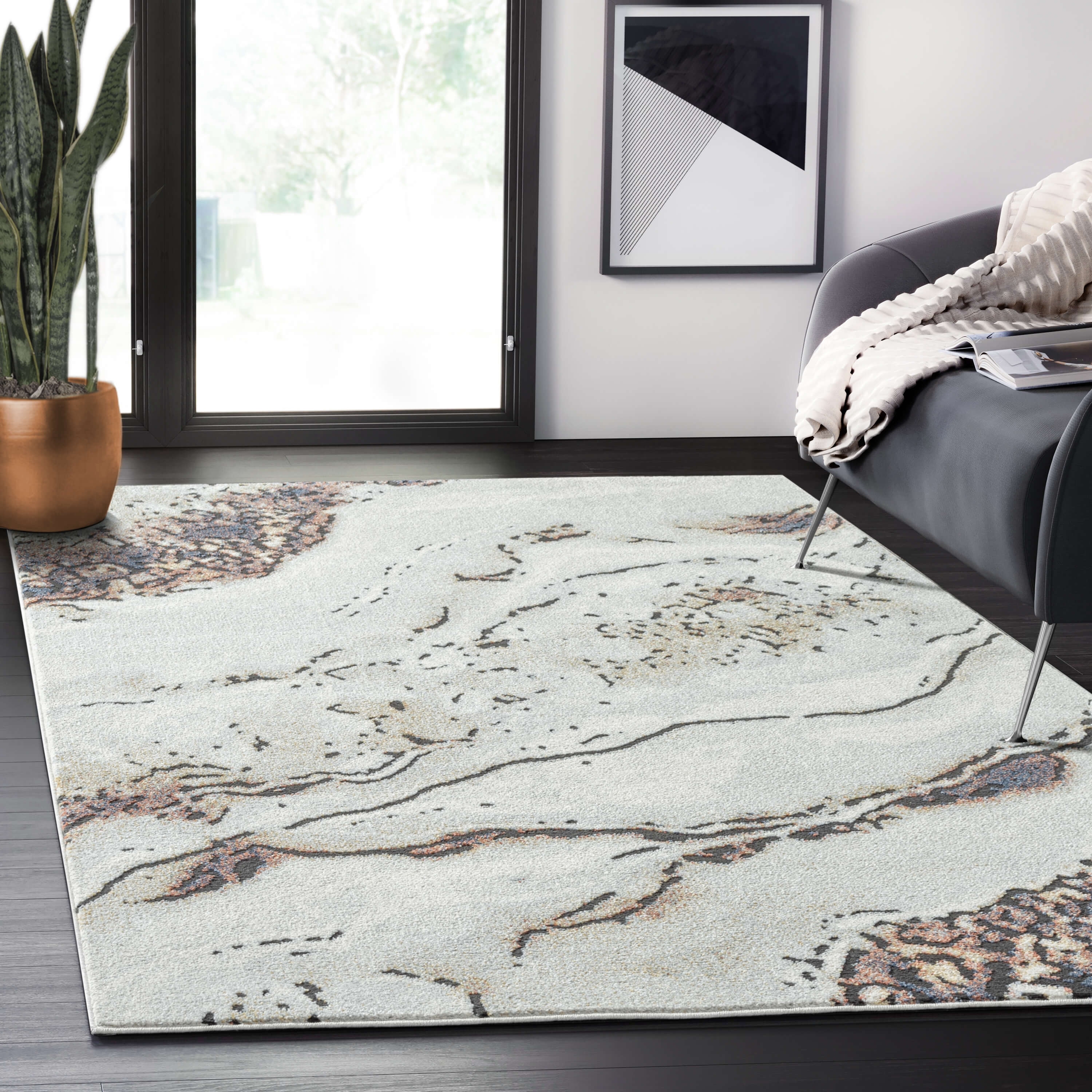 Abani Rugs Venus VNS130A Natural Stone Beige Grey Area Rug