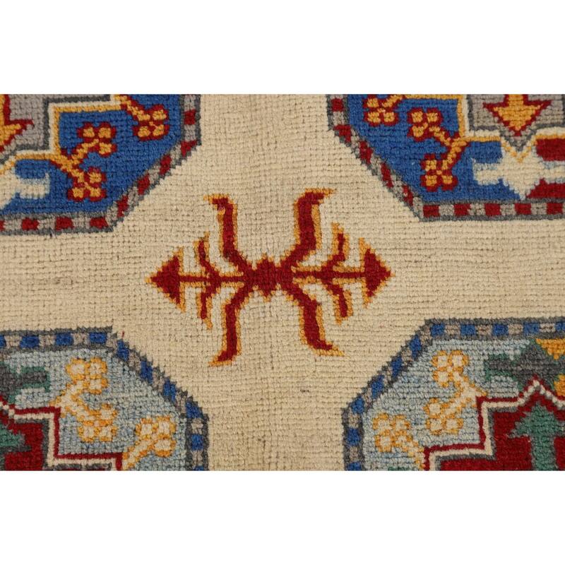 Geometric Kazak Oriental Area Rug Handmade Wool Carpet - 6'5" x 9'8"