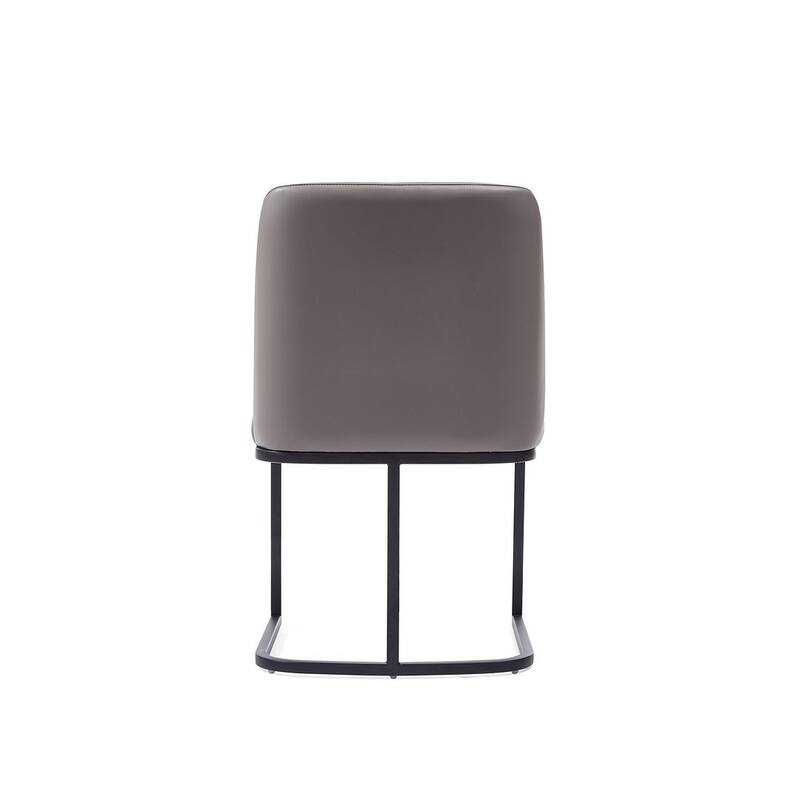 Manhattan Comfort Serena Faux Leather Dining Chair in Light Grey