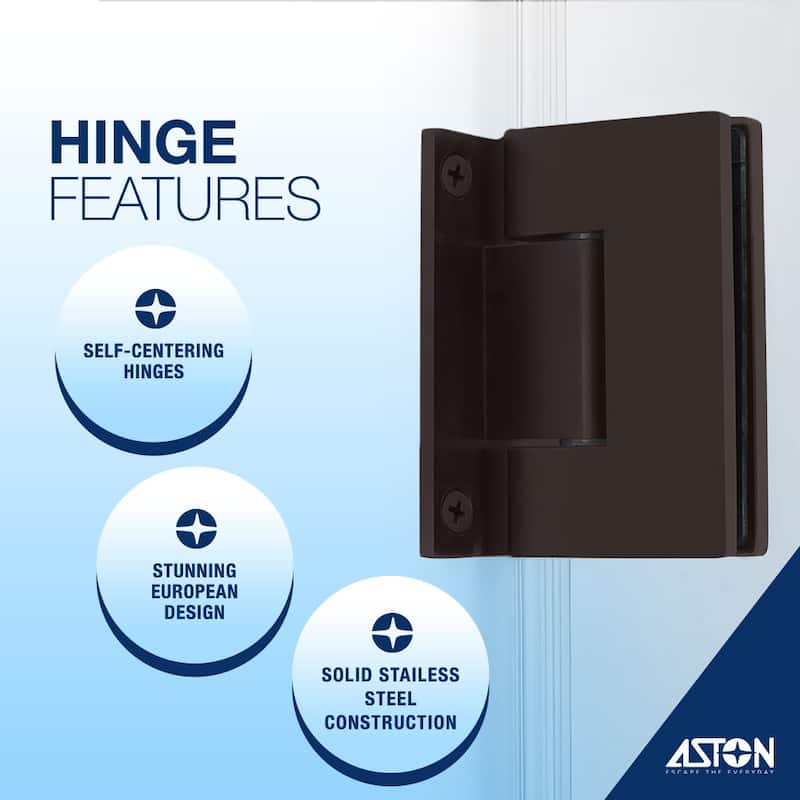 Kinkade XL 23.25 - 23.75 in x 80 in Frameless Hinged Shower Door with Ultra-Bright Frosted Glass