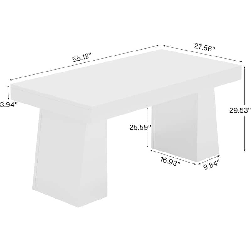 55 Inches Dining Table for 4-6, Rectangular Dining Room Table with Sturdy Legs