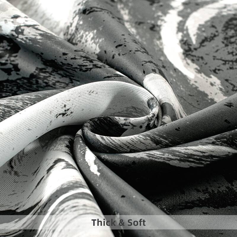 DriftAway Carrara Abstract Marble Ripple Texture Blackout Curtains - 52" Width X 84" Length - 52" Width X 84" Length