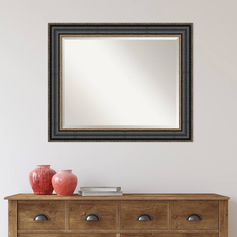 Beveled Bathroom Wall Mirror - Thomas Black Bronze Frame - Thomas Black Bronze