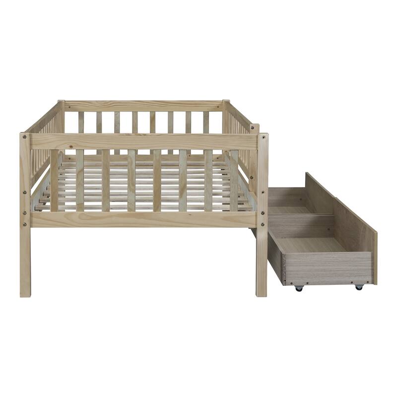 Twin Size Daybed Wood Bed with Two Drawers