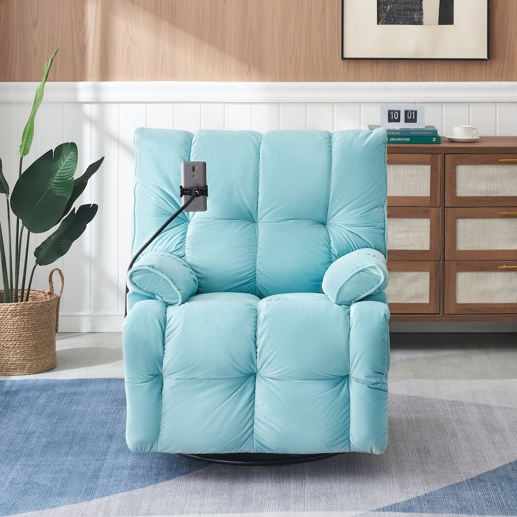 Cyan Velvet Single Sofa for Small Spaces