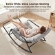 preview thumbnail 15 of 25, Oversized Papasan Rocking Lounge Chair with Footrest, Heavy-Duty 450lbs Metal Frame, Indoor Outdoor Patio Rocker with Cushion