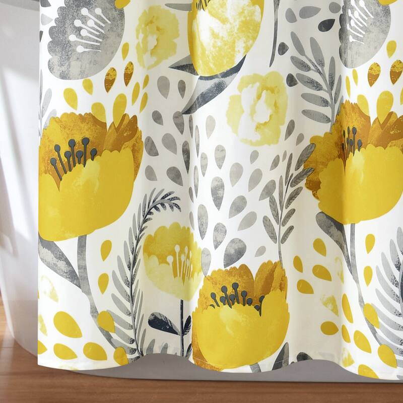Porch & Den Egger Poppy Pattern Shower Curtain