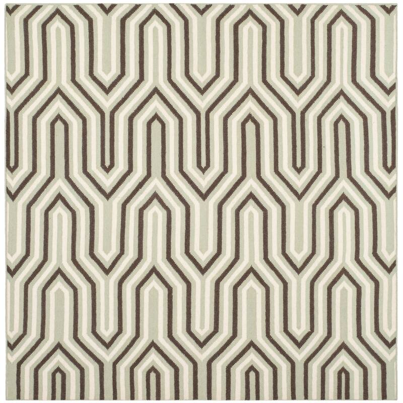 SAFAVIEH Handmade Flatweave Dhurries Keti Modern Moroccan Wool Rug - 6' Square - Grey/Multi