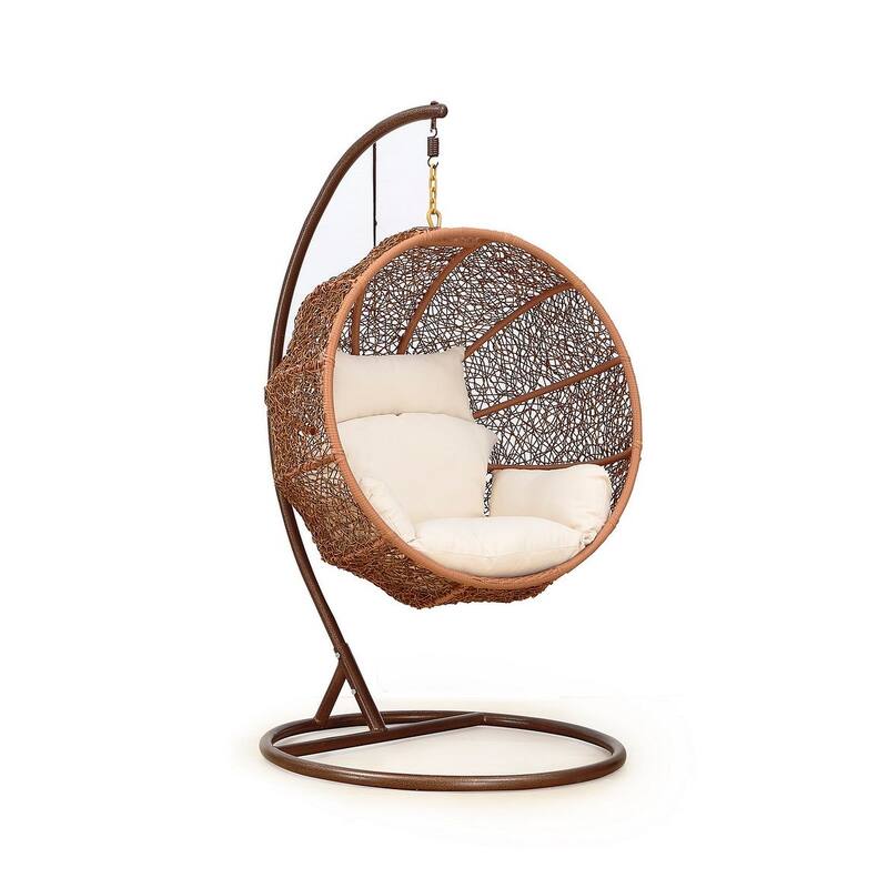 Zolo Hanging Lounge Egg Swing Chair - Cream