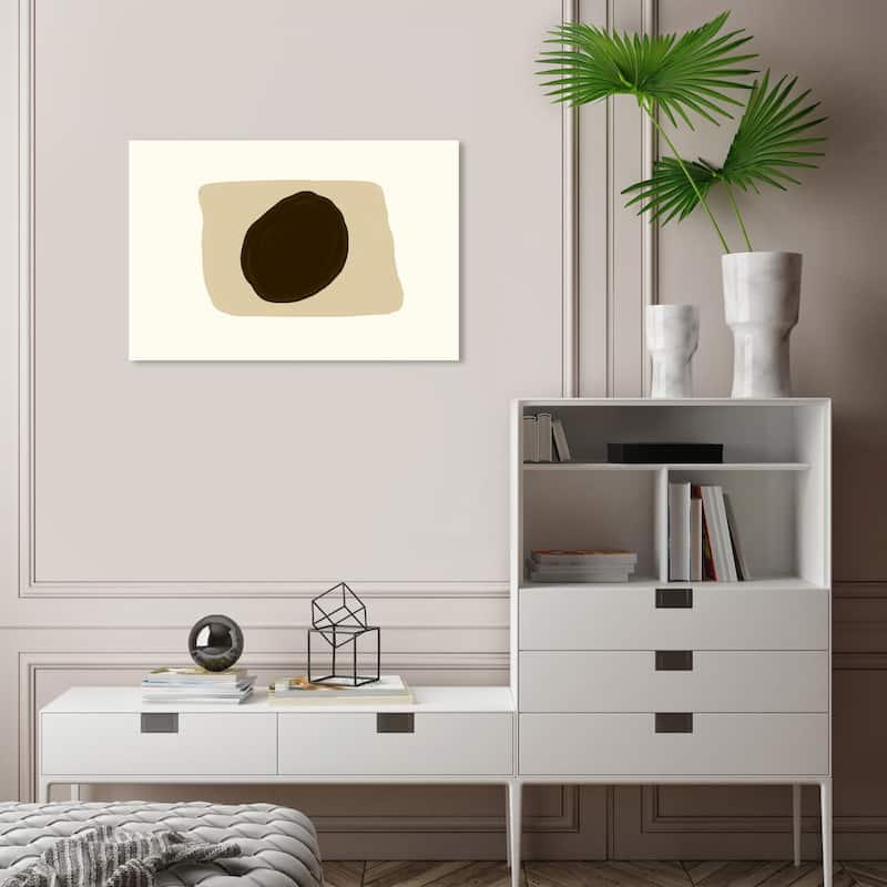 Wynwood Studio Canvas Abstract Unilateral Black and Tan Modern & Contemporary Wall Art Canvas Print - 16 x 24