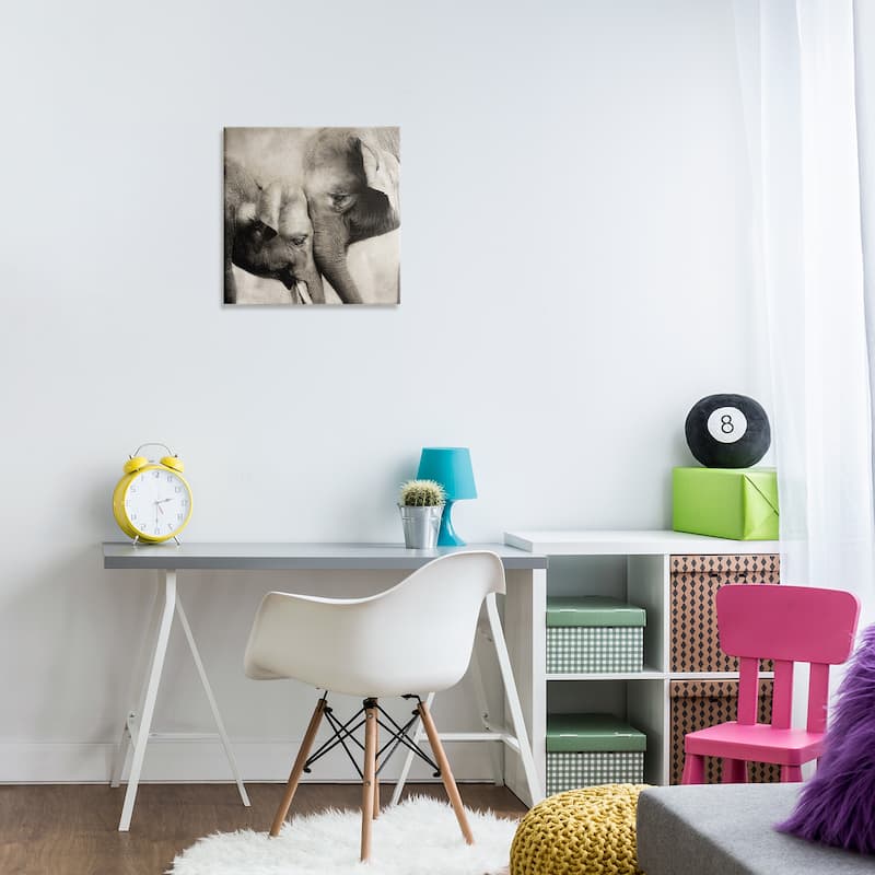 Stupell Elephant & Baby Hug Canvas Wall Art Design By CAD Designs