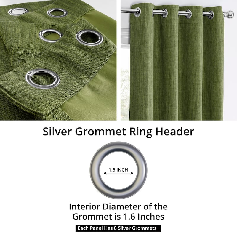 Exclusive Fabrics Faux Linen Grommet Room Darkening Curtain (1 Panel)