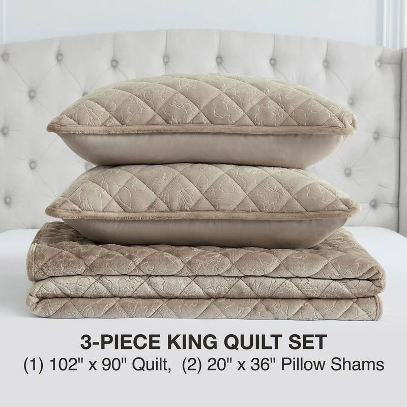 BCBG Maeve Embossed Plush Quilt Sets