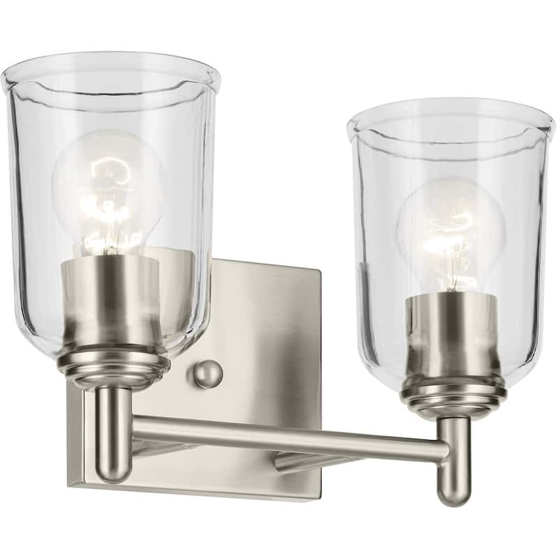 Kichler Shailene 12.5" Wide 2 Light Bathroom Vanity Light - Brushed Nickel / Clear