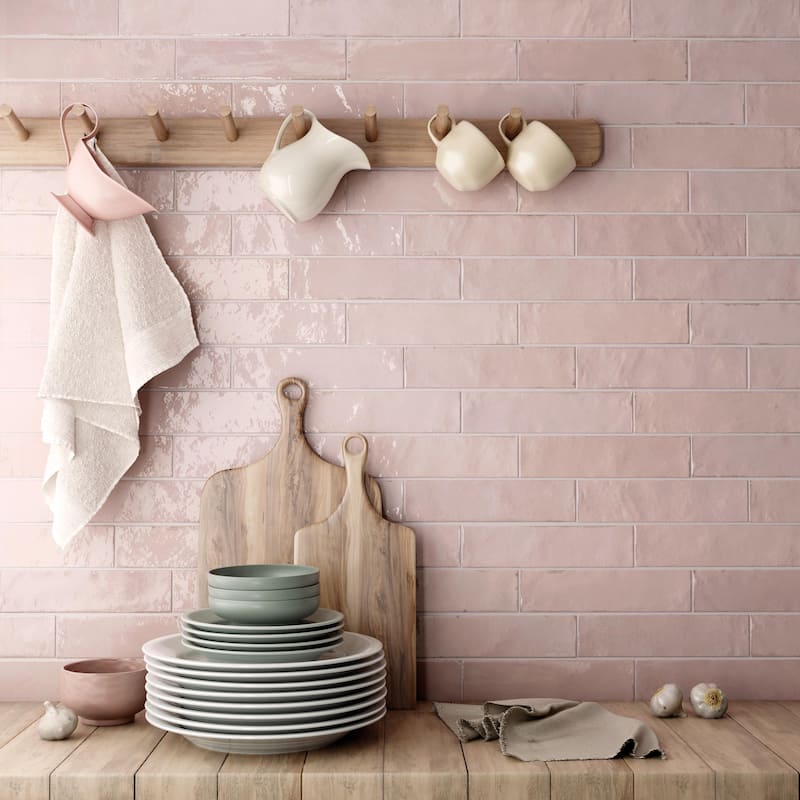 Merola Tile Tribeca Studio Tea Rose 2-3/8" x 9-5/8" Porcelain Wall Tile