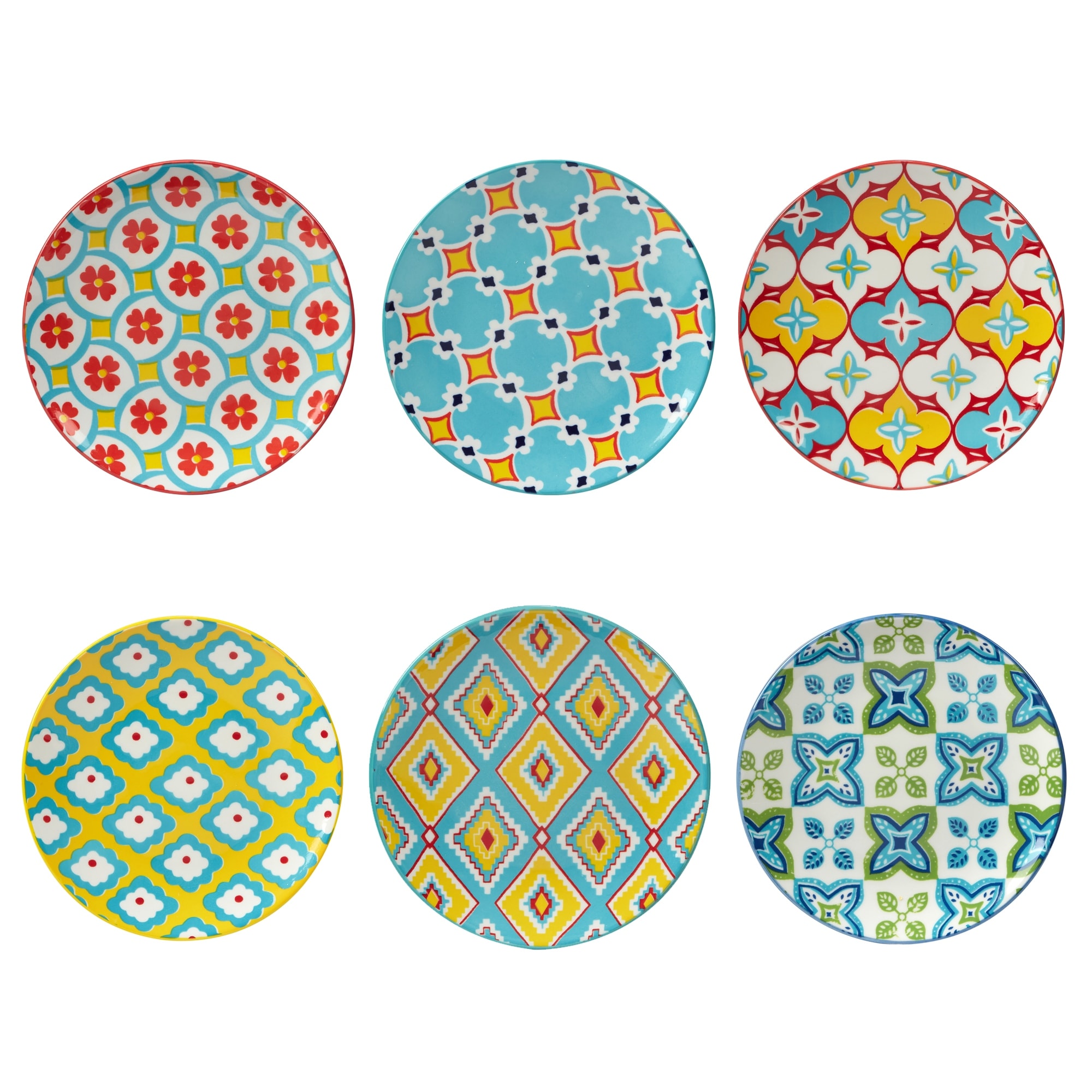 Certified International Damask Floral Canape/Luncheon Plates, Set of 6