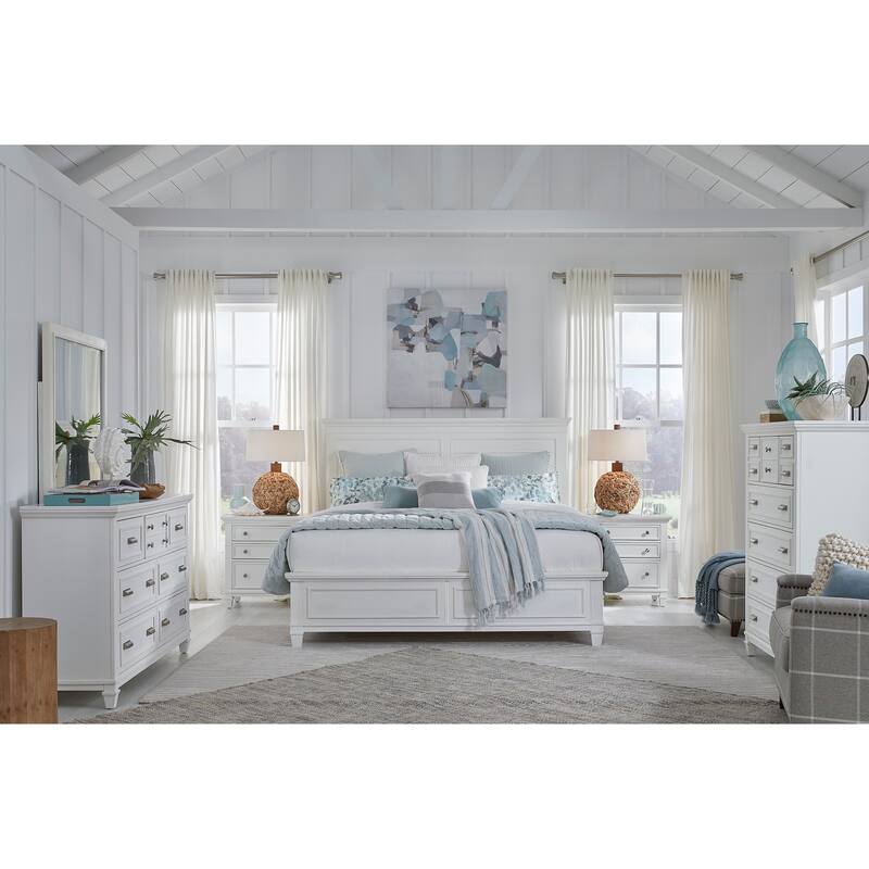 Magnussen Home Charleston White Dove Drawer Dresser with Landscape Mirror