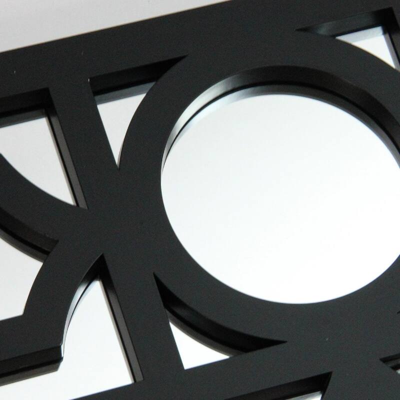 29.5" Black Framed Geometric Style Rectangular Wall Mirror