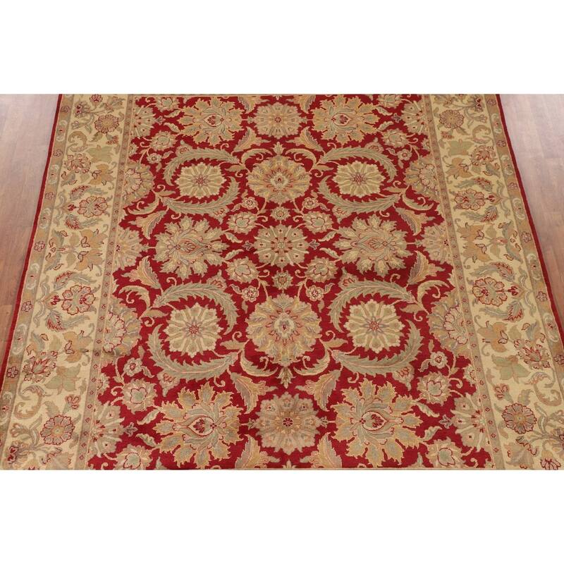All-Over Floral Agra Oriental Area Rug Handmade Wool Carpet - 8'0" x 10'0"
