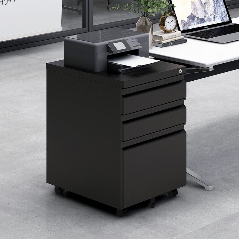3-Drawer Mobile Filing Cabinet With Lock, Office Storage Filing Cabinet , Metal Filing Cabinet To Be Installation Required